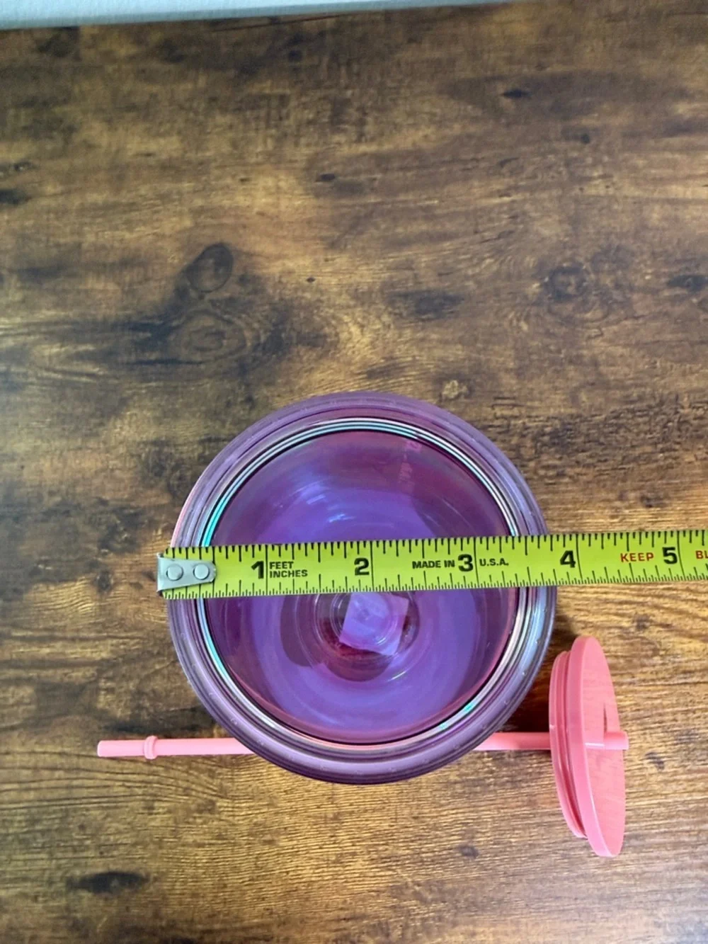 NWT Starbucks Pink Iridescent Floral Tumbler with Straw, 24 Oz